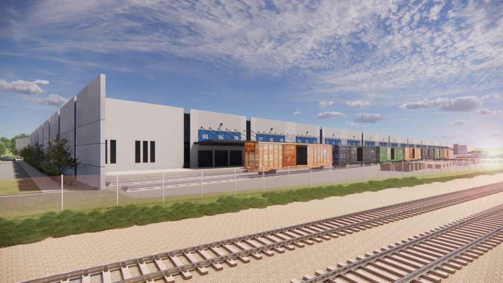 The Leeds Industrial Park in southeast Kansas City is a shovel-ready site featuring build-to-suit warehouse and manufacturing opportunities for high-volume rail users. As in the rendering above, future users will benefit from the former auto plant that we helped revitalize for a new era.
