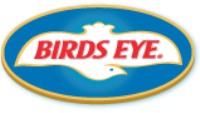 Birds Eye brand logo with a white bird on a blue oval background.