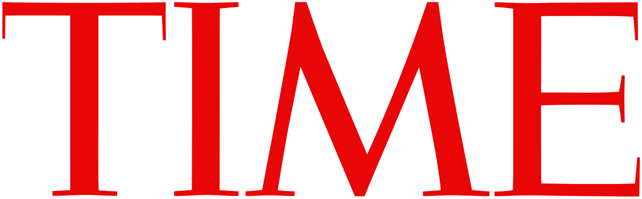 The word TIME in bold red uppercase letters against a transparent background.