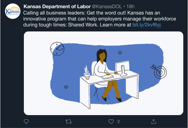 Illustration of woman working at a desk with computer, clock, plant, and dartboard in background.