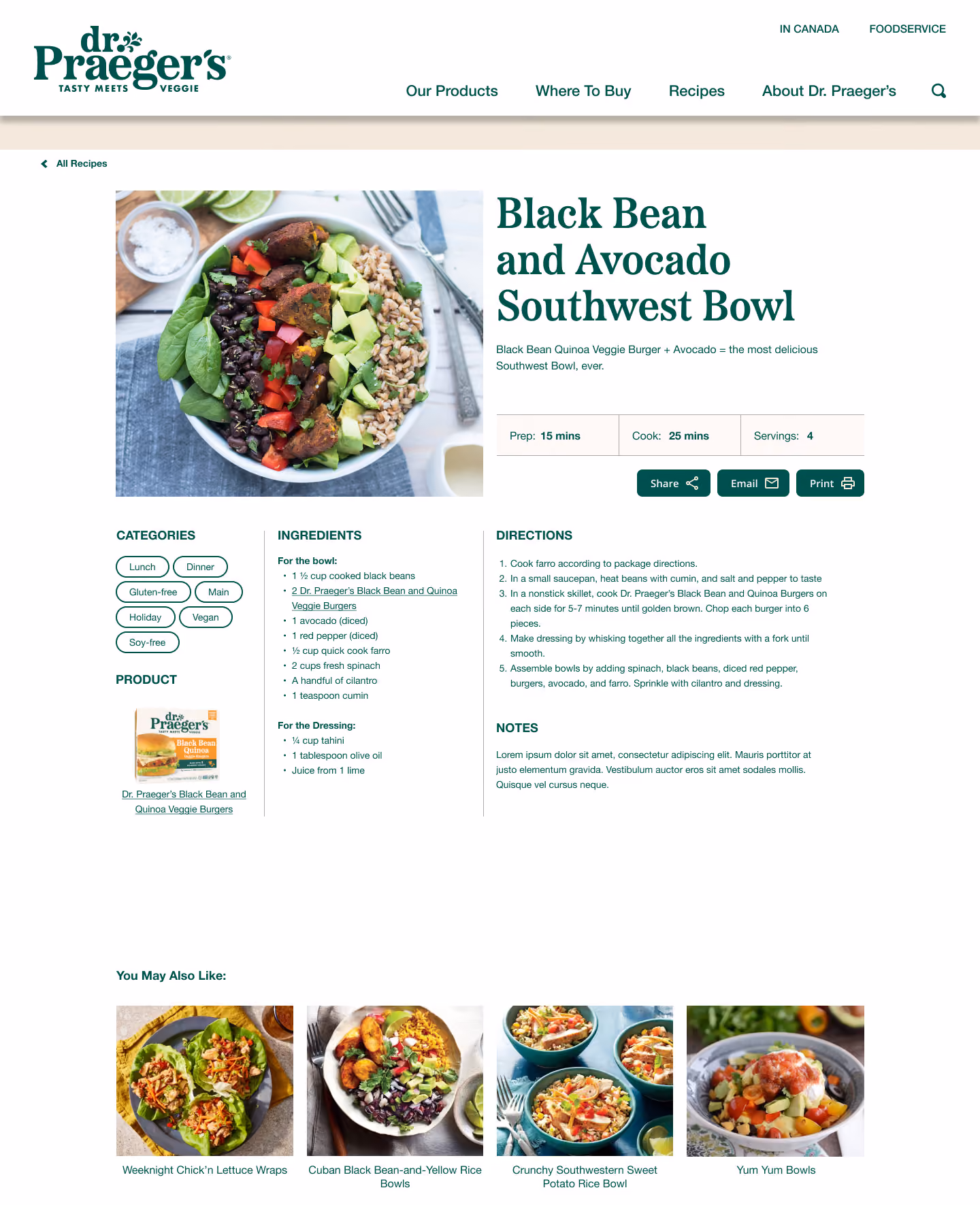 Black Bean and Avocado Southwest Bowl with spinach, black beans, red pepper, avocado, and farro in a bowl.