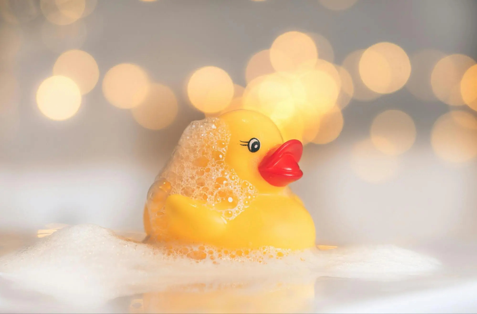 A rubber duck in reference to having great design ideas in the shower
