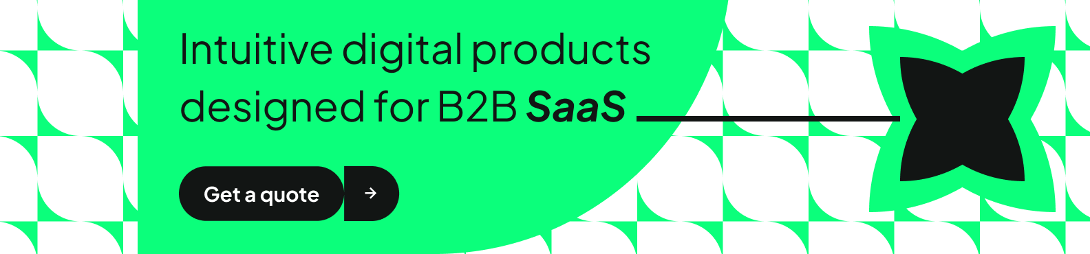 UX studio banner saying "intuitive digital products designed for B2B SaaS. Get a quote."