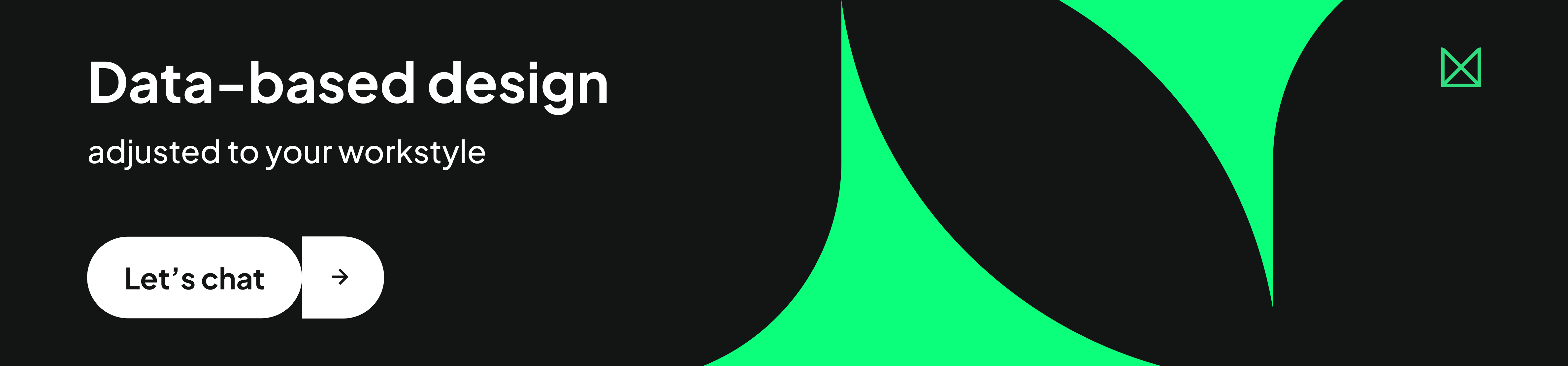 UX studio banner saying "data-based design adjusted to your workstyle. Let's chat."