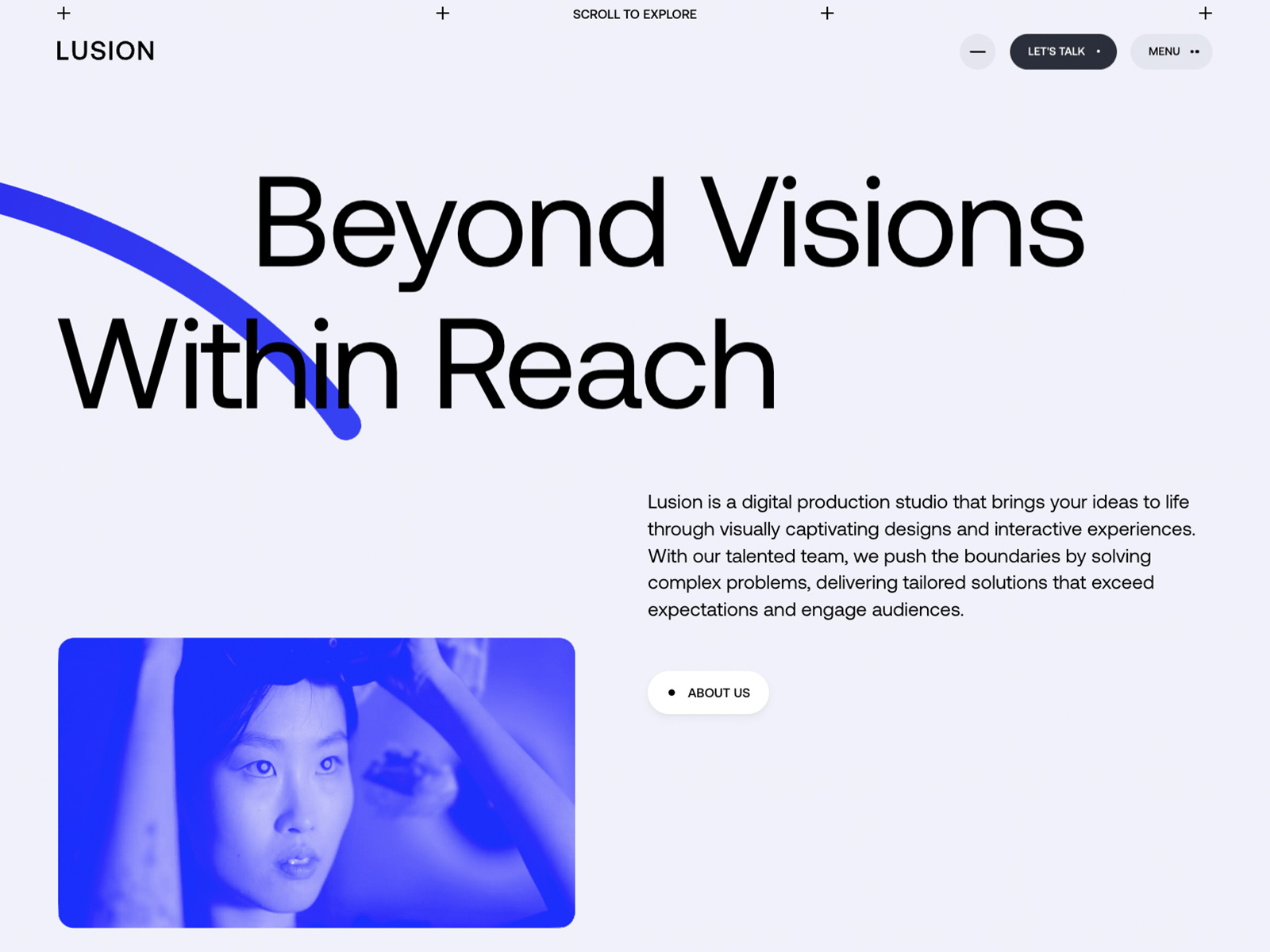 Luison's website design is minimalistic, with bold standout elements