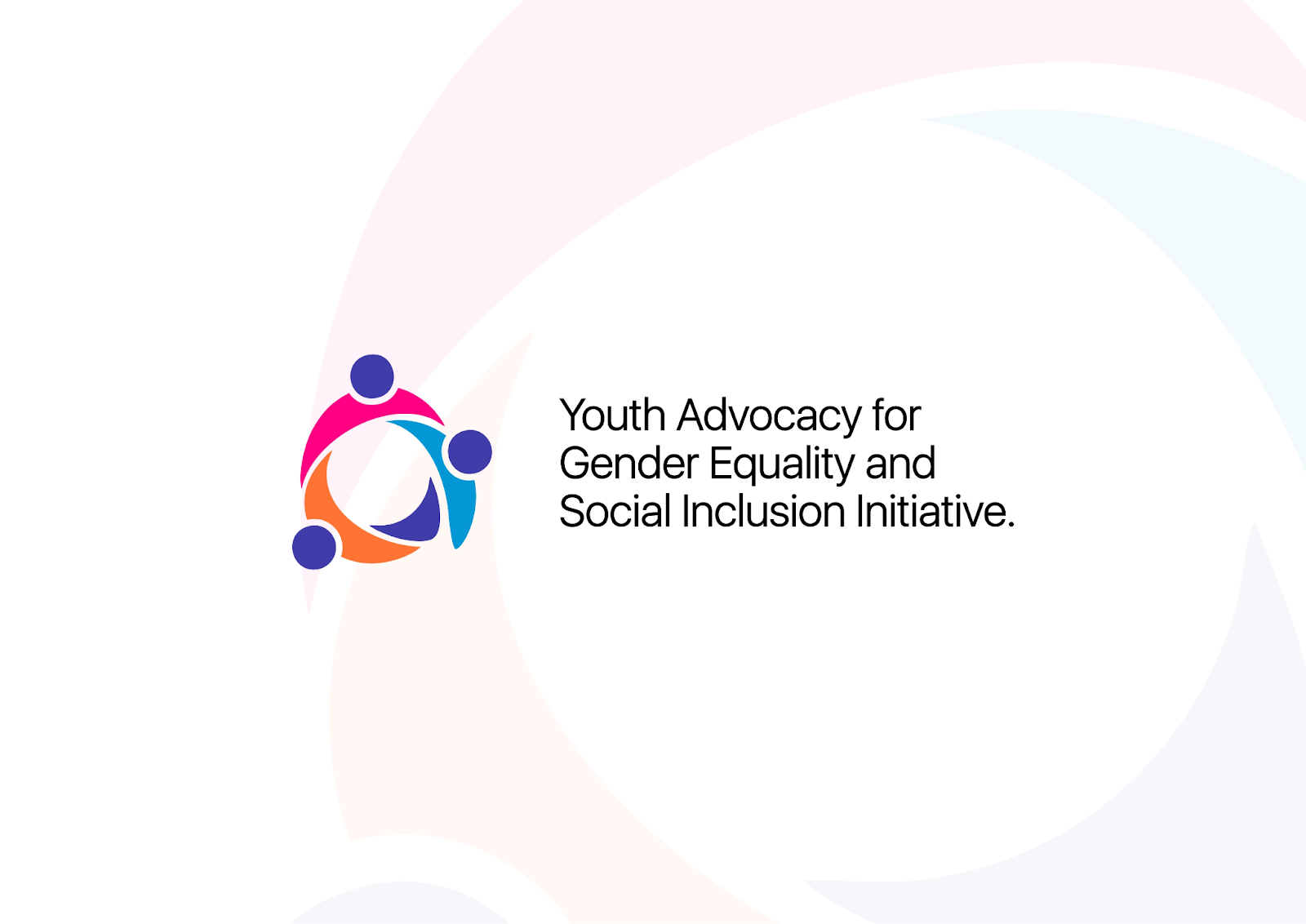 The logo of the youth advocacy group features abstract human shapes embarcing each other to form a circle