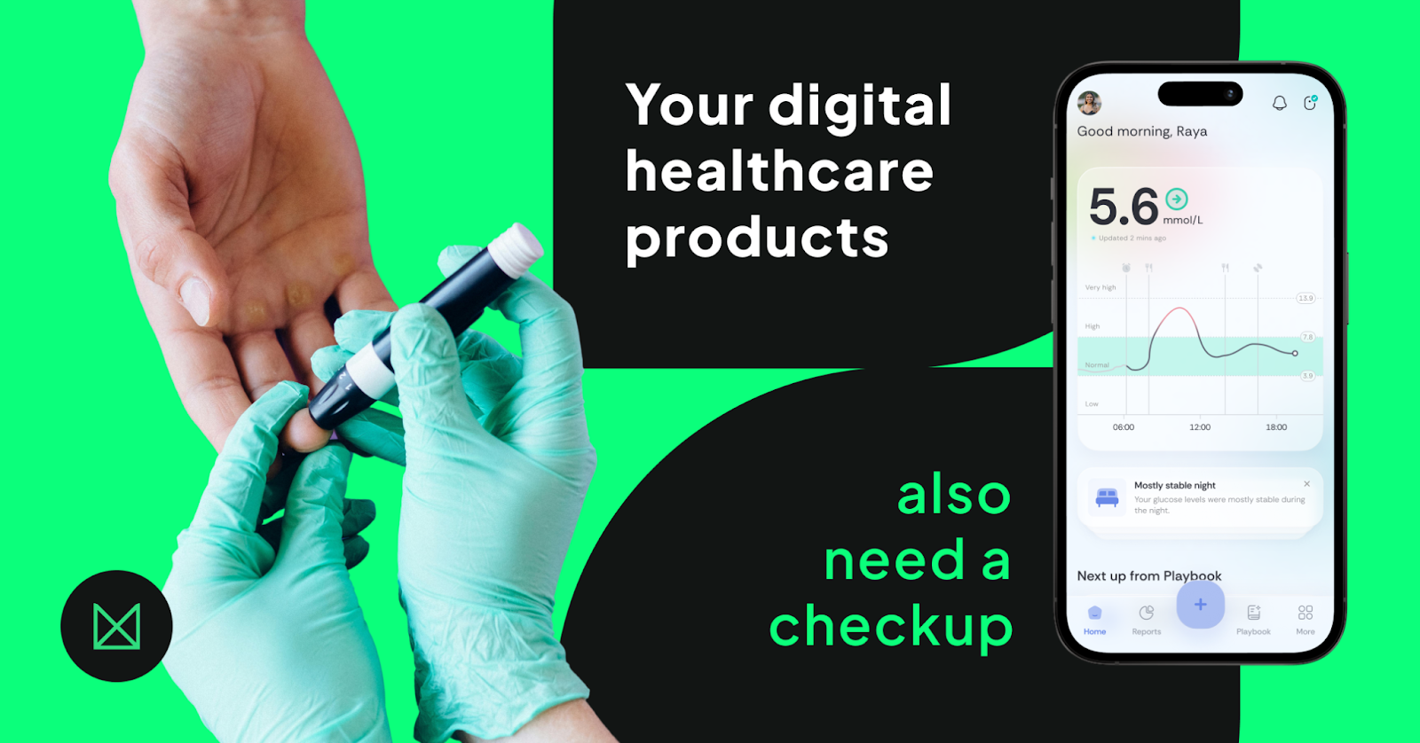 UX studio banner saying "Your digital healthcare products also need a checkup."