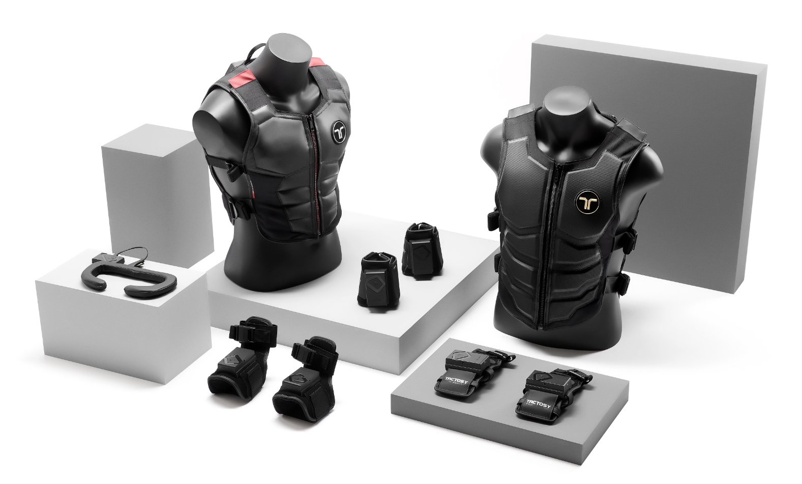 VR controllers and vests that can offer tactile feedback to users through mimicing bodily sensations