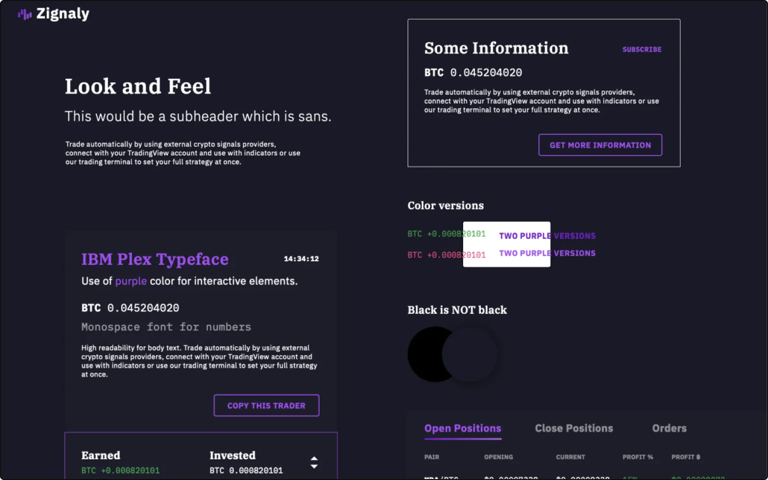 The look and feel shows off fants, colors, and basic UI elements