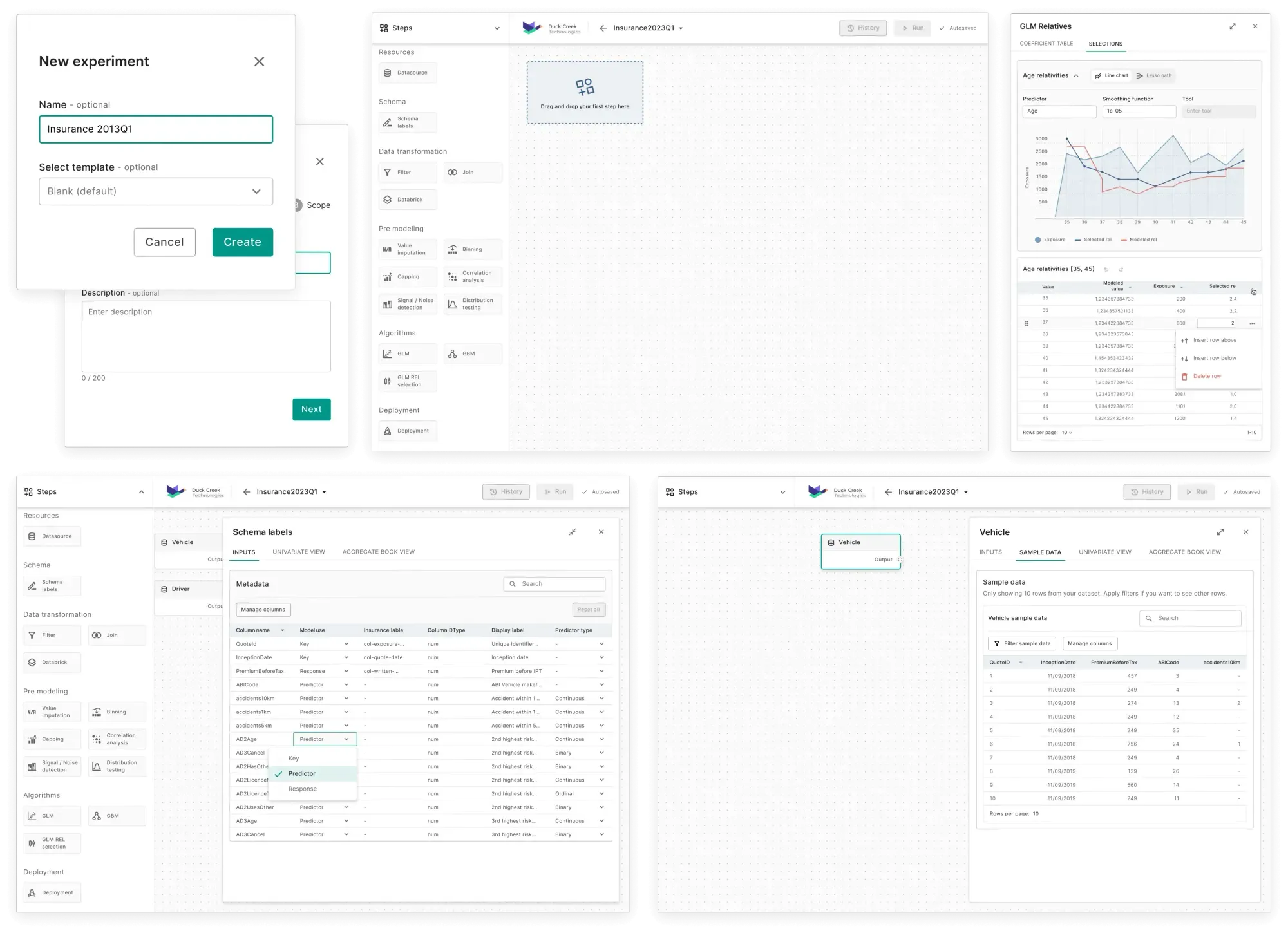 A flexible, user-friendly set of dashboard to handle insurance projects