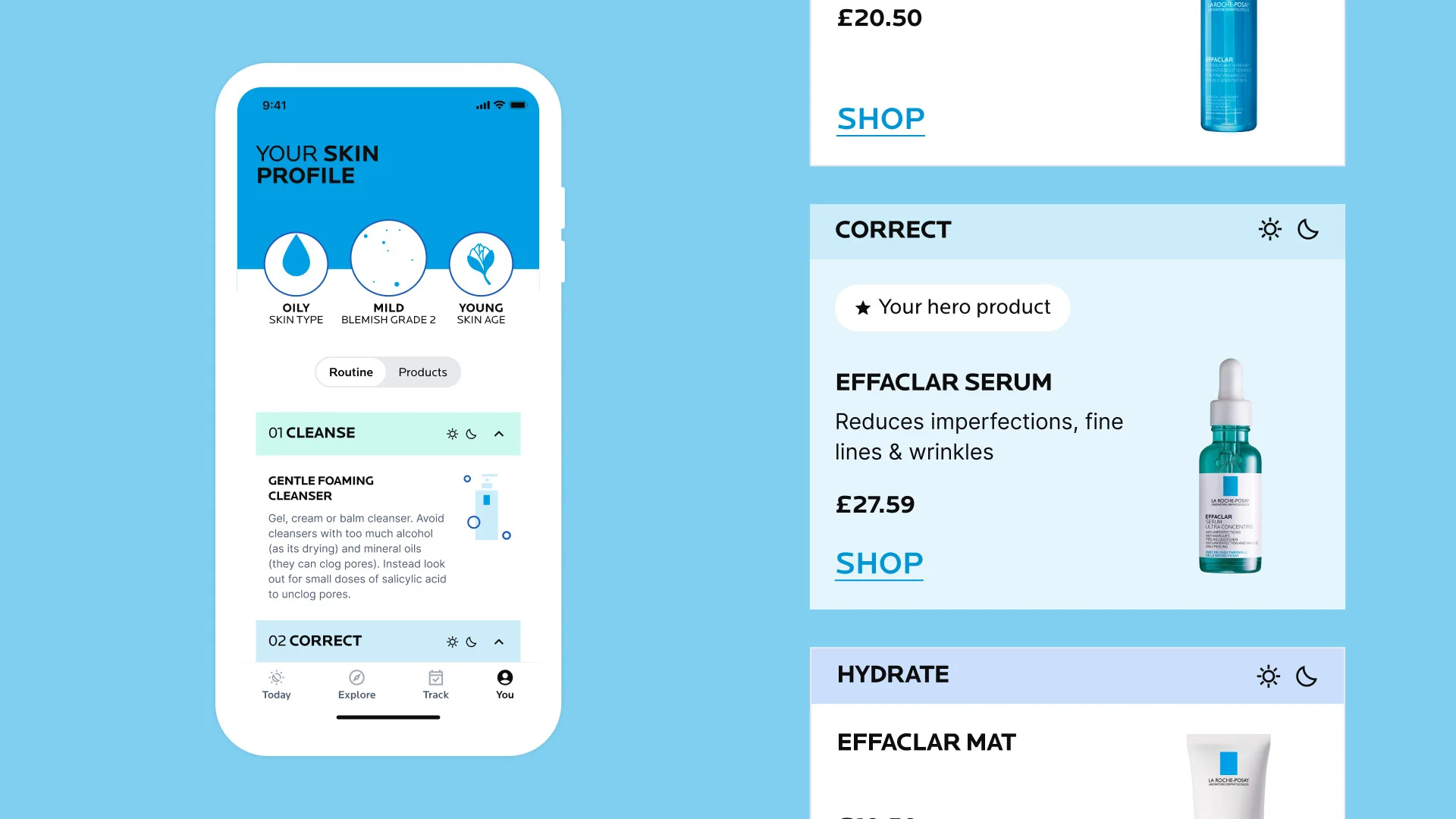 The app designed by ustwo analyzes the users skin and recommends products to buy