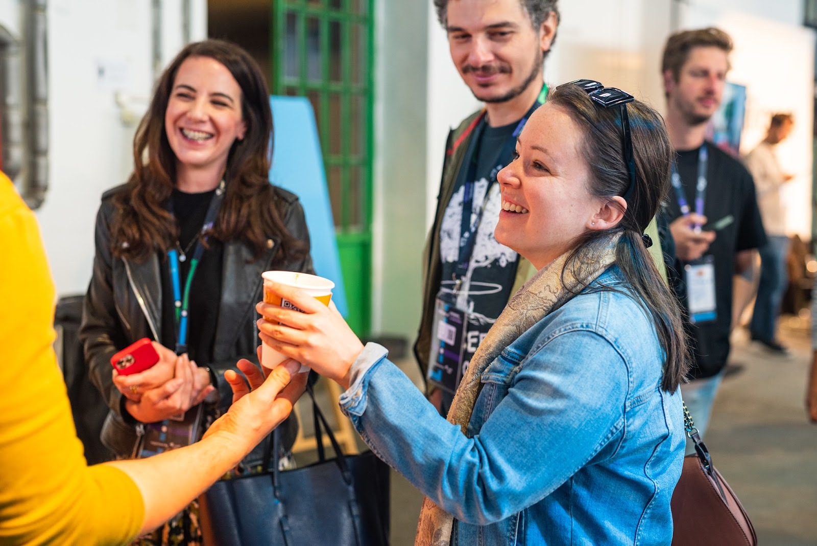 UX studio researchers at a coffee break on a UX conference