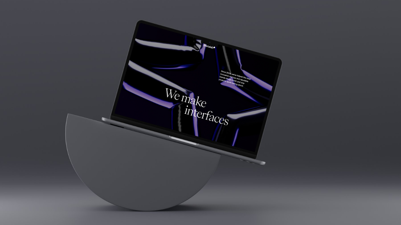 Metalab's futuristic website is dominated by an abstract star shape, showcasing their expertise with motion graphics and interface design.