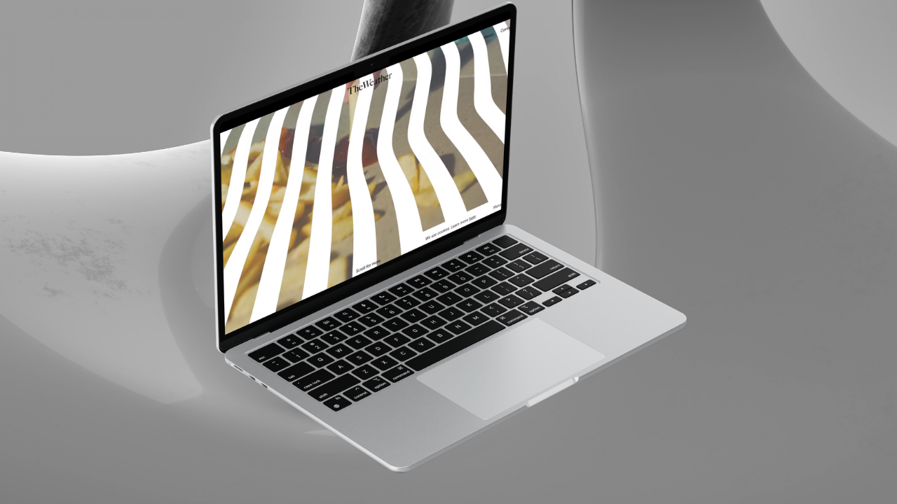 The Weather's website is dominated by a large video header