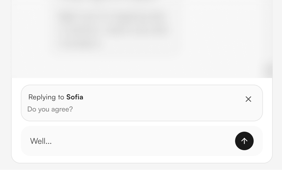 Reply feature in action