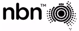 Black nbn logo with dotted circular wave design and trademark symbol, with a white background.
