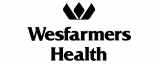 Black Wesfarmers Health logo with crown emblem and white background.