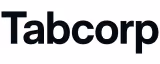 Black Tabcorp logo in bold sans-serif font and white background.