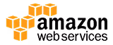 Amazon Web Services (AWS) logo with three yellow interconnected cubes.
