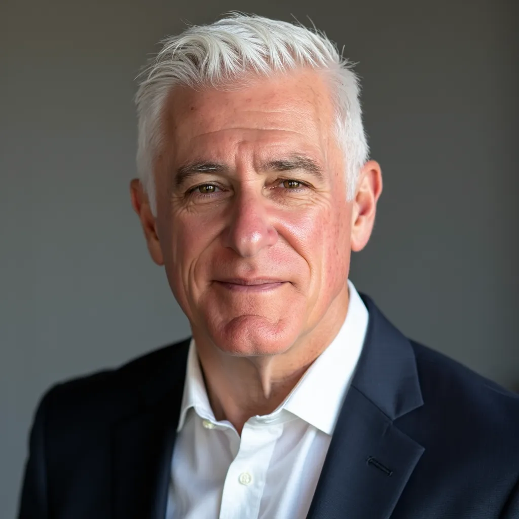 professional AI-generated headshot of a smiling man perfect for networking events profiles