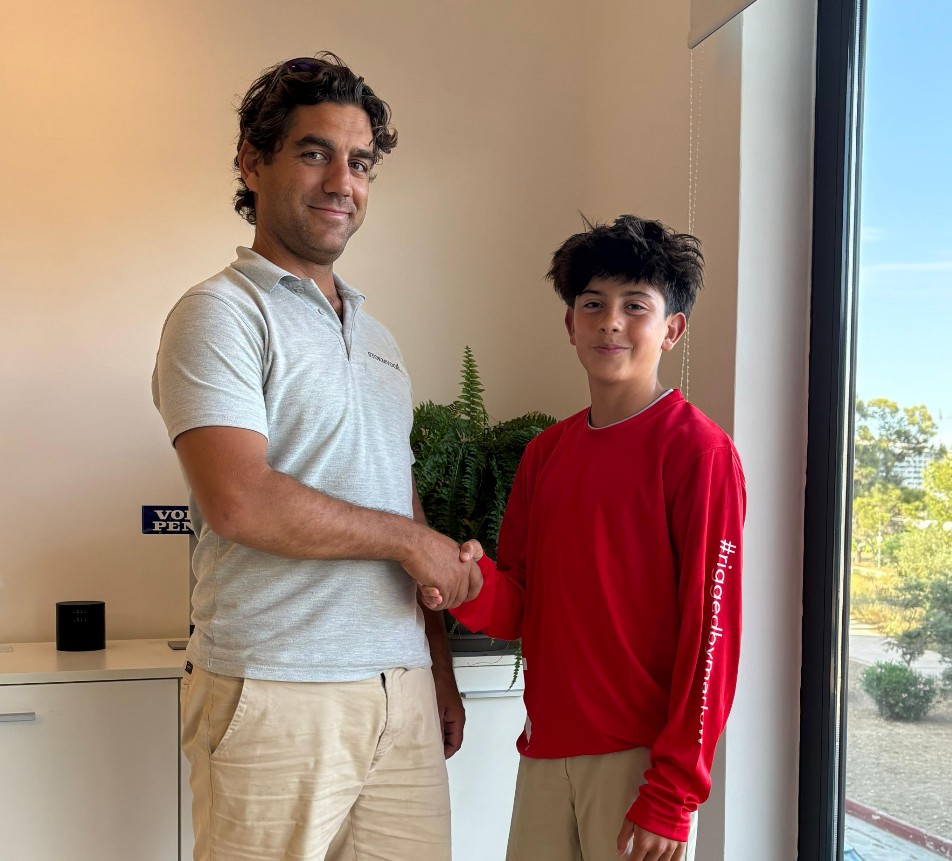 RLR Yachting's Tom Ripard meeting Seb Demajo to sign on as a new Brand Ambassador for 2025