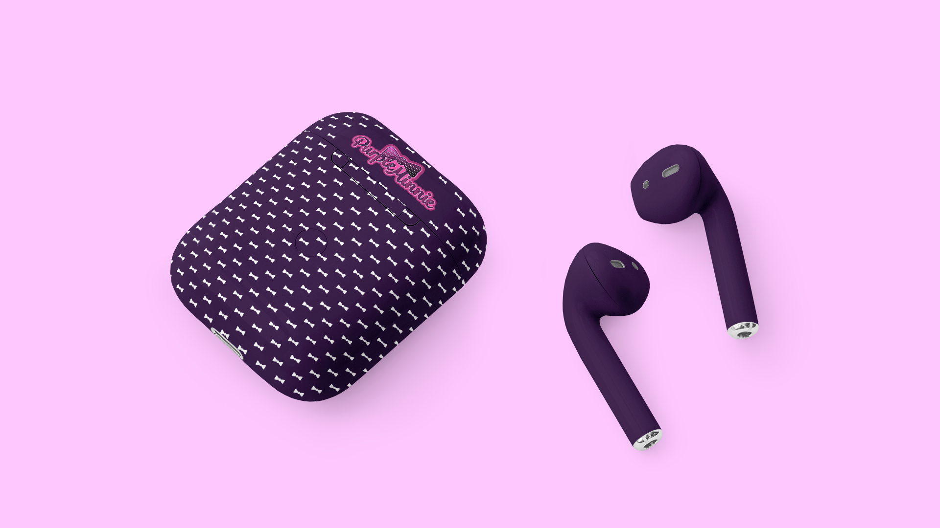 Purple Minnie Airpods.