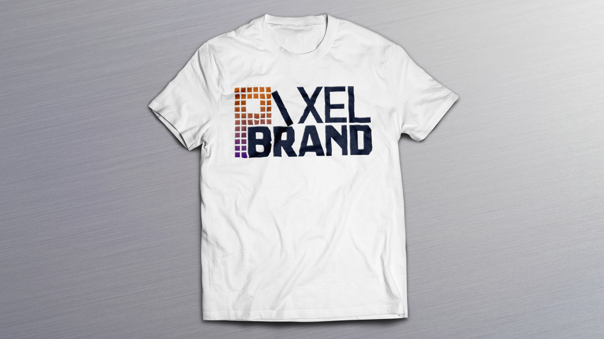 Pixel Brand logo printed on a T-shirt.