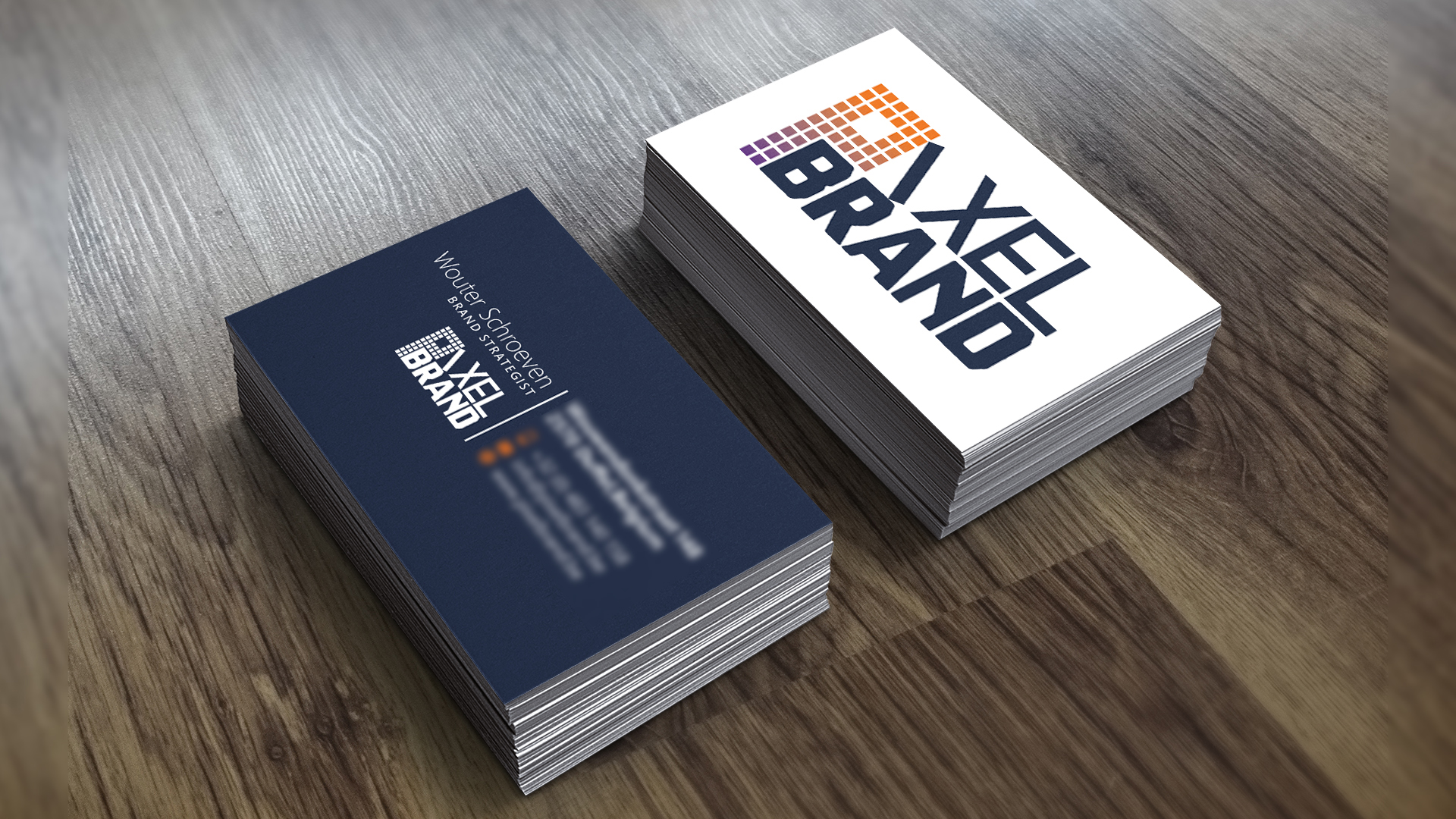 Pixel Brand business cards.