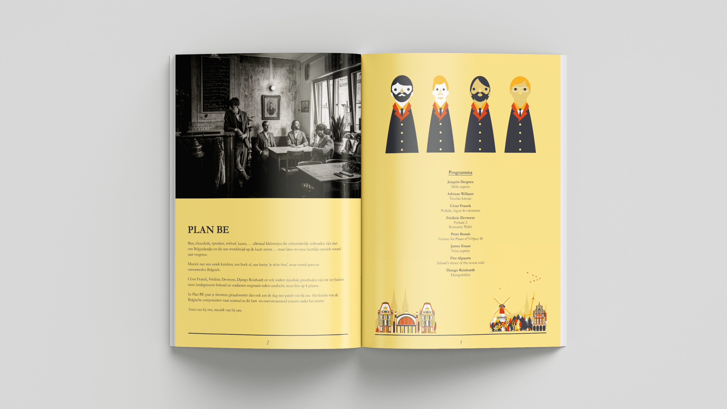 Brochure of Plan BE of the Four Aces Guitar Quartet.