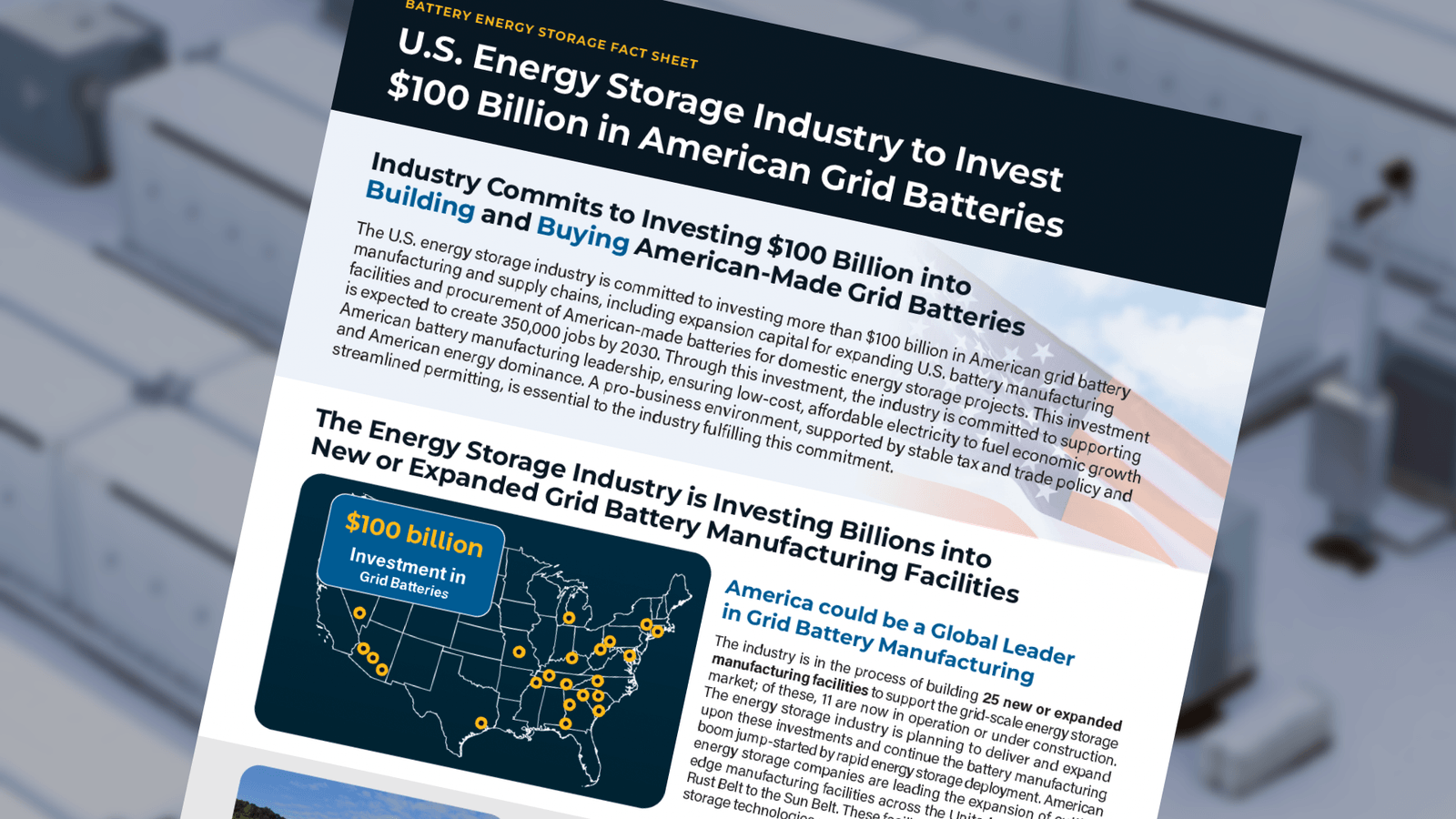 U.S. Energy Storage Industry to Invest $100 Billion in American Grid ...