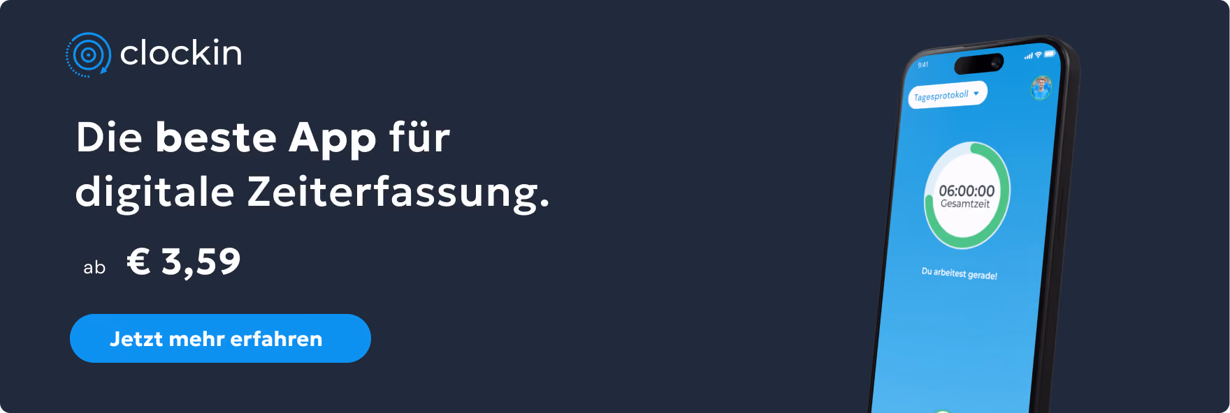 De beste App für digitale Zeiterfassung ab 3,59 € Jetzt mehr erfahren
