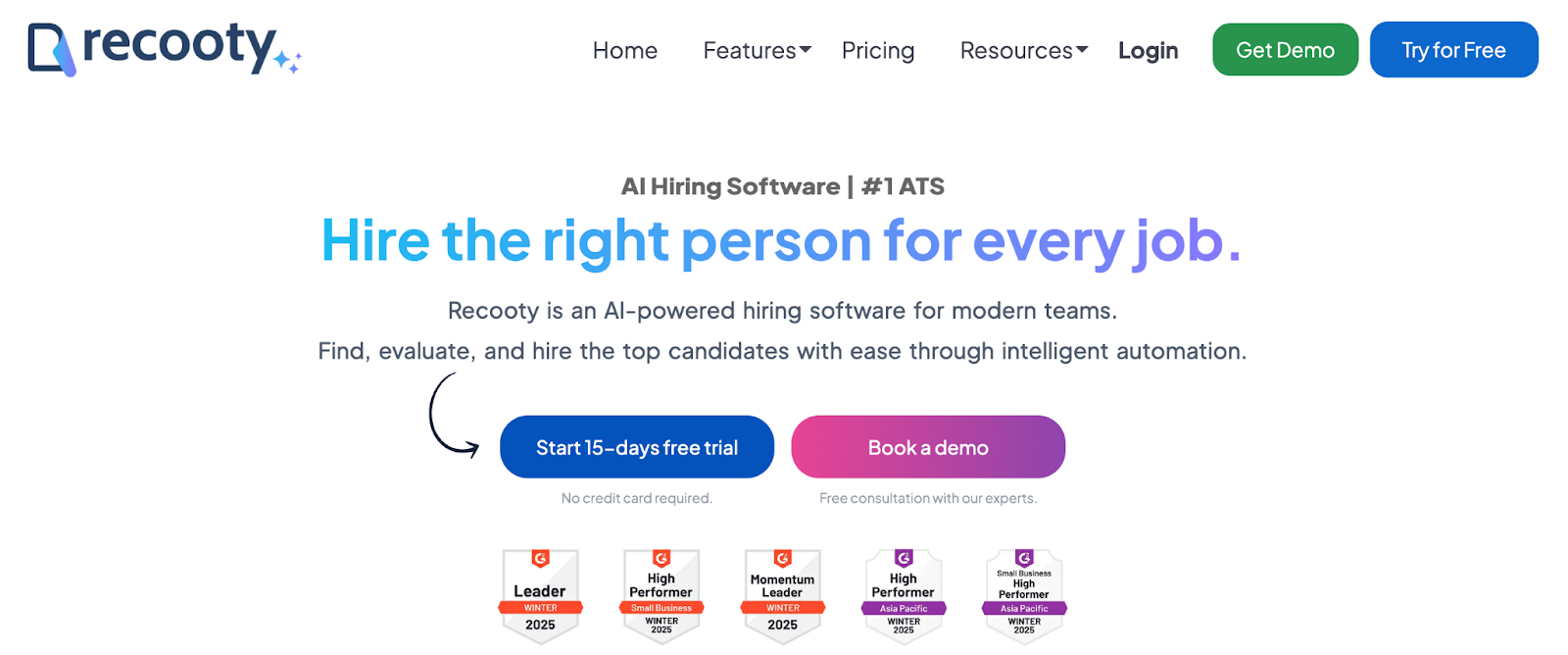Screenshot of Recooty's website homepage