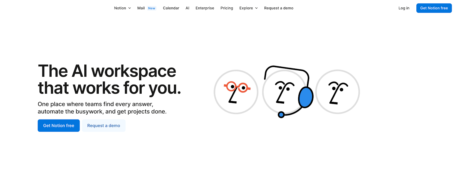 Notion website homepage