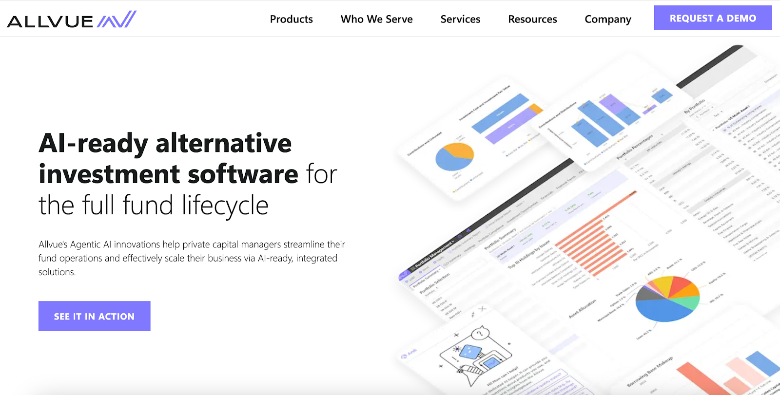 Allvue webite homepage