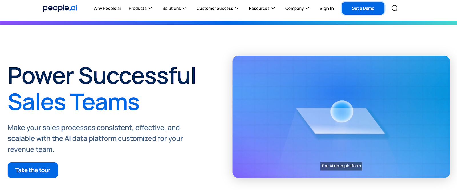 Screenshot of People.ai's website homepage