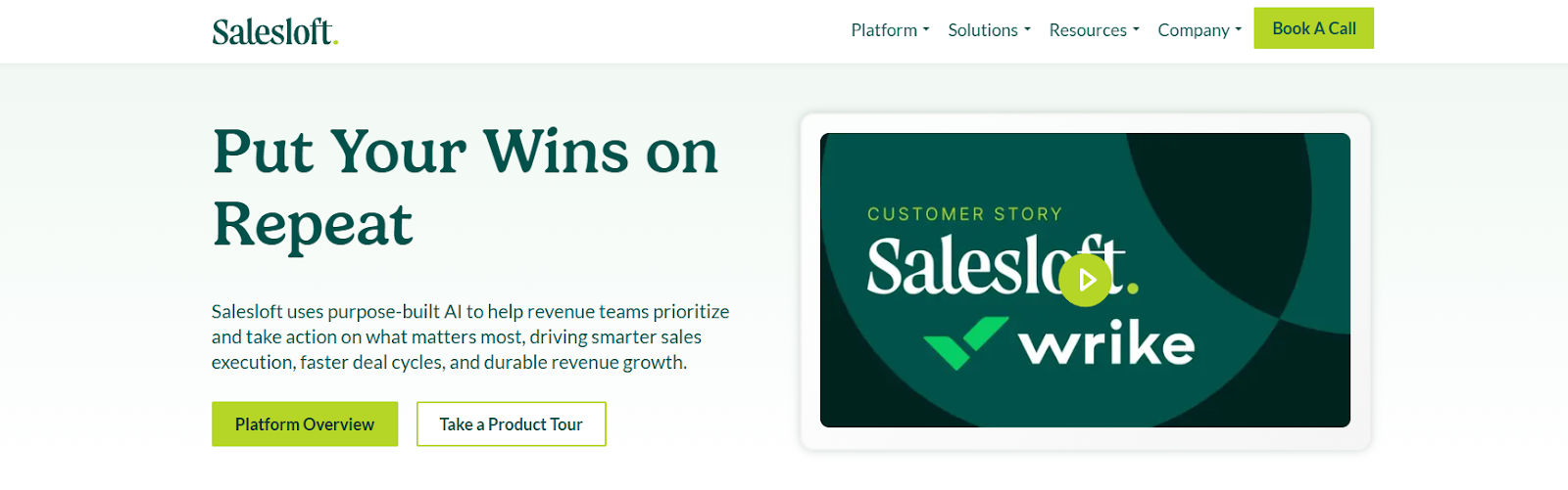 Salesloft website homepage