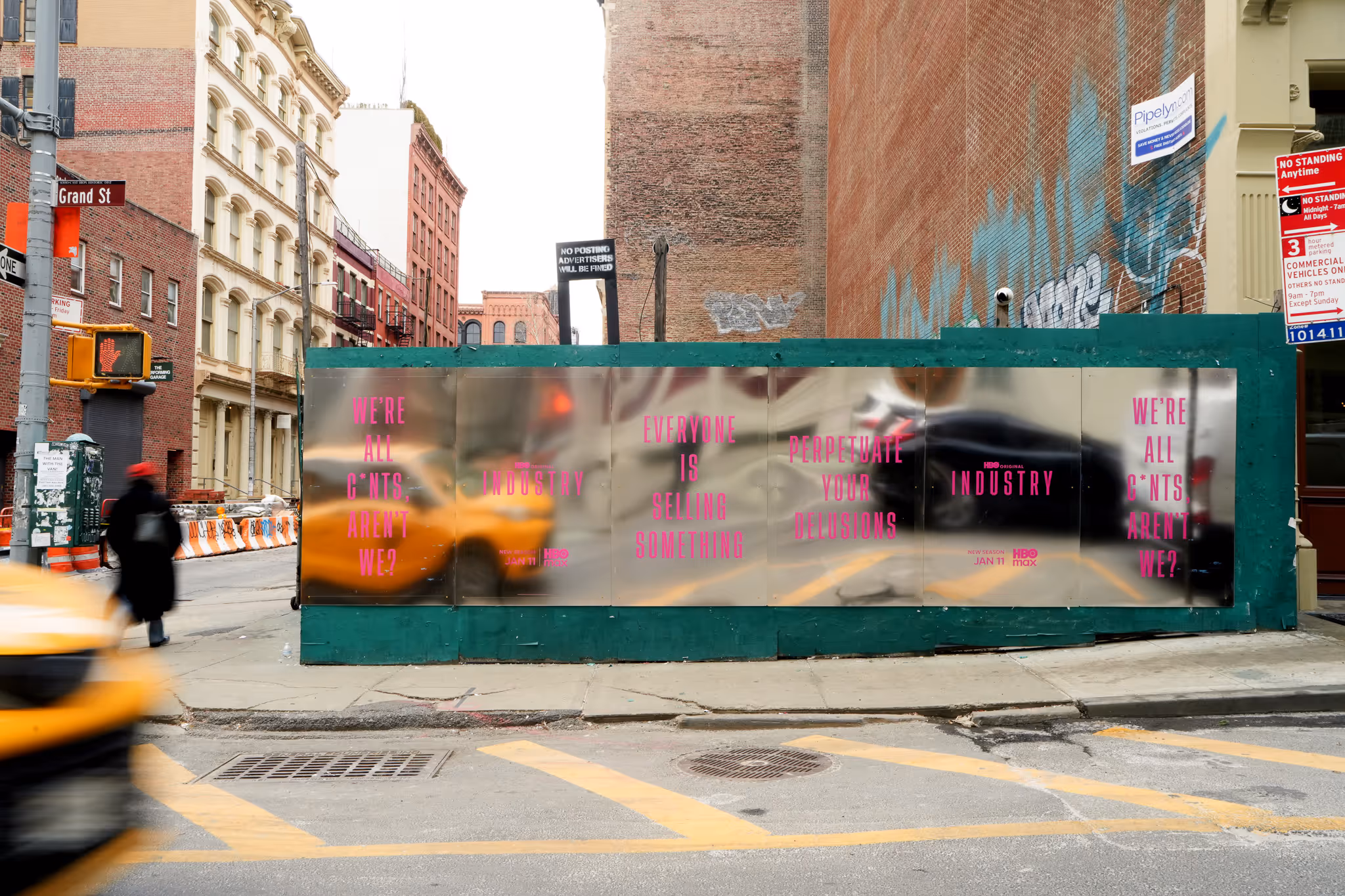 Melted ice wall revealing the True Detective creative.