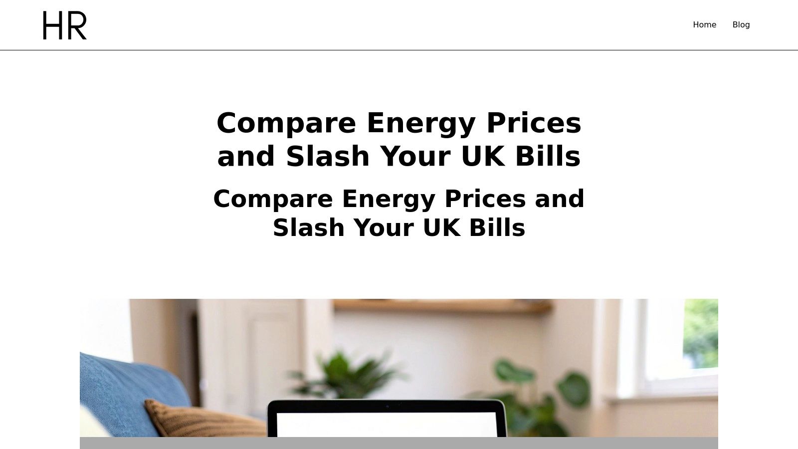A screenshot of the Humble Reviewer website showing the title "Compare Energy Prices and Slash Your UK Bills"
