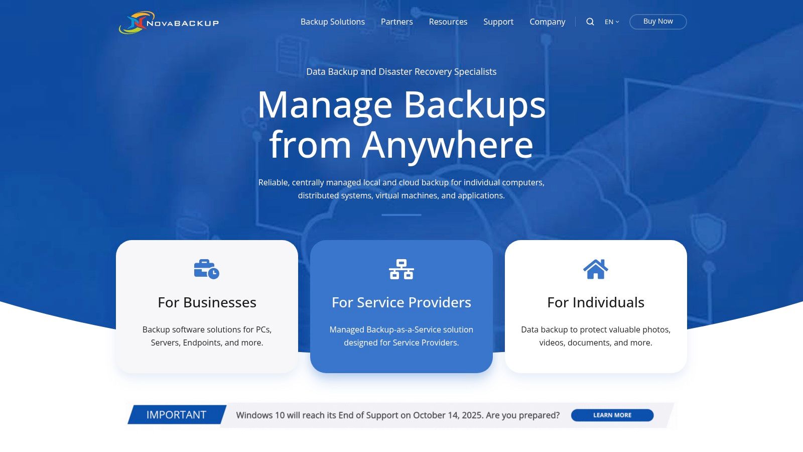 NovaBACKUP Official Website