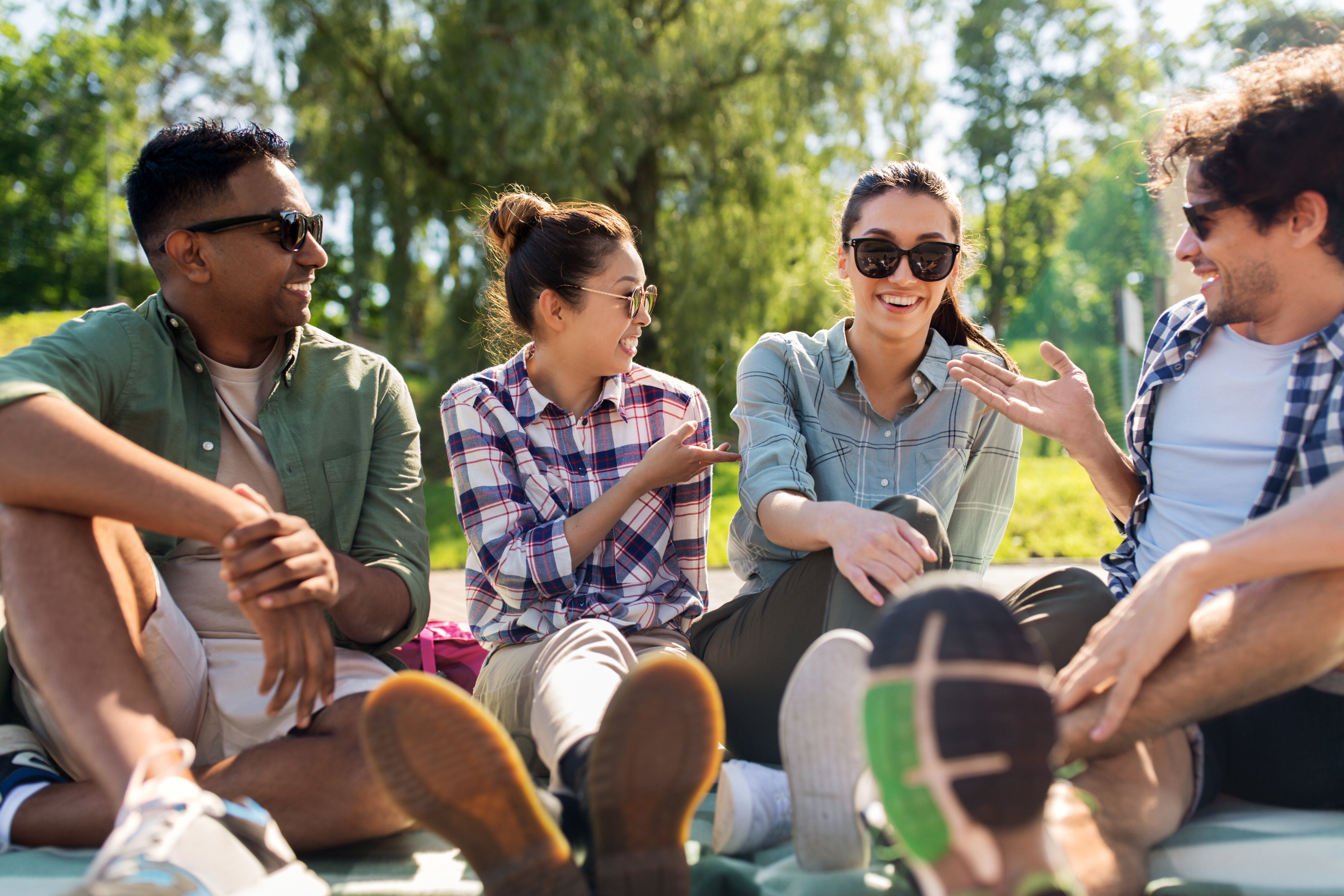 people hanging out stock image