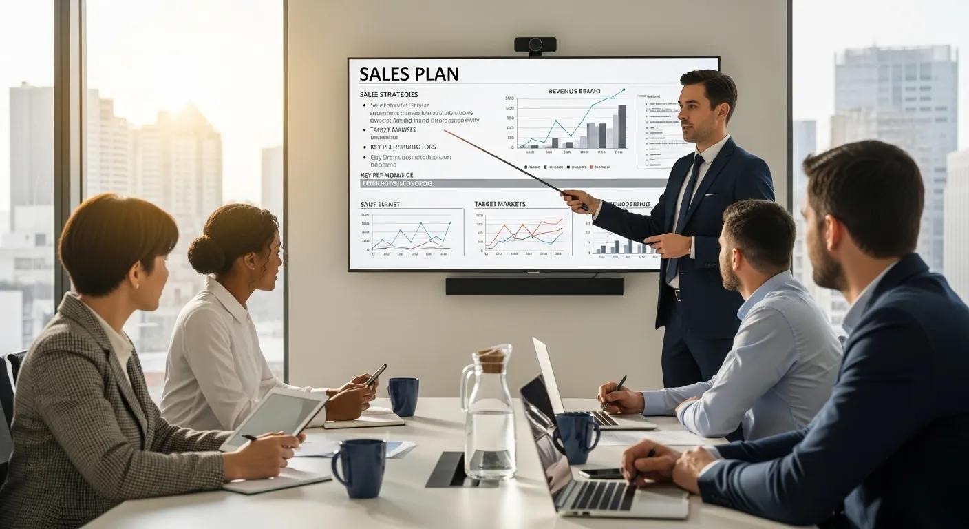 Tax professional presenting a sales plan — sales enablement at work