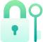 a key and a padlock