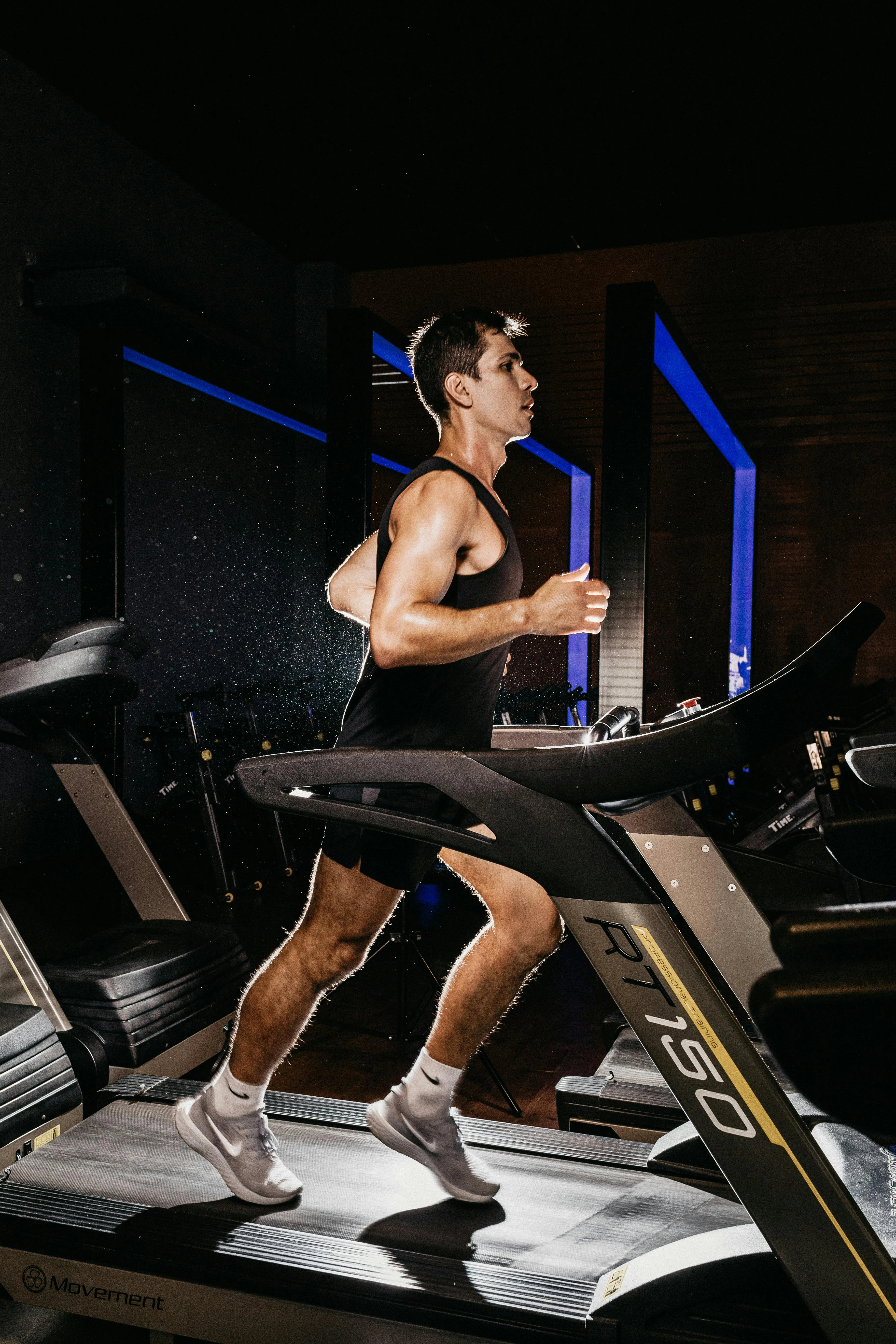 Man running on the treadmill