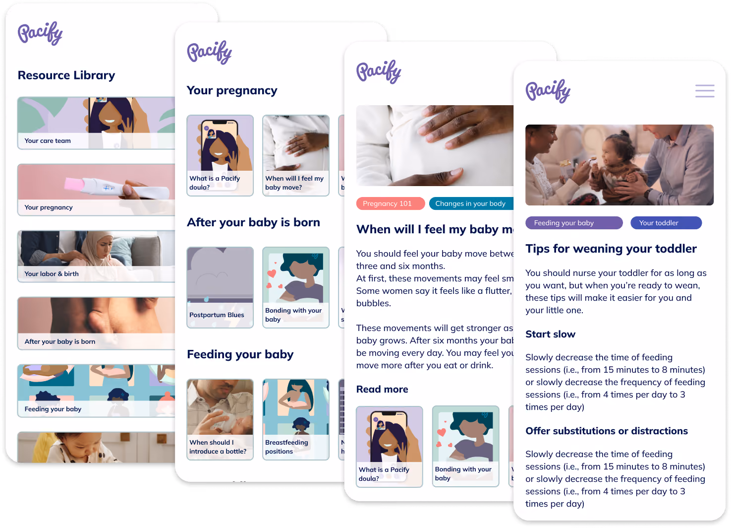Grid of early high-fidelity mockup iterations for the Library's homepage and article pages.