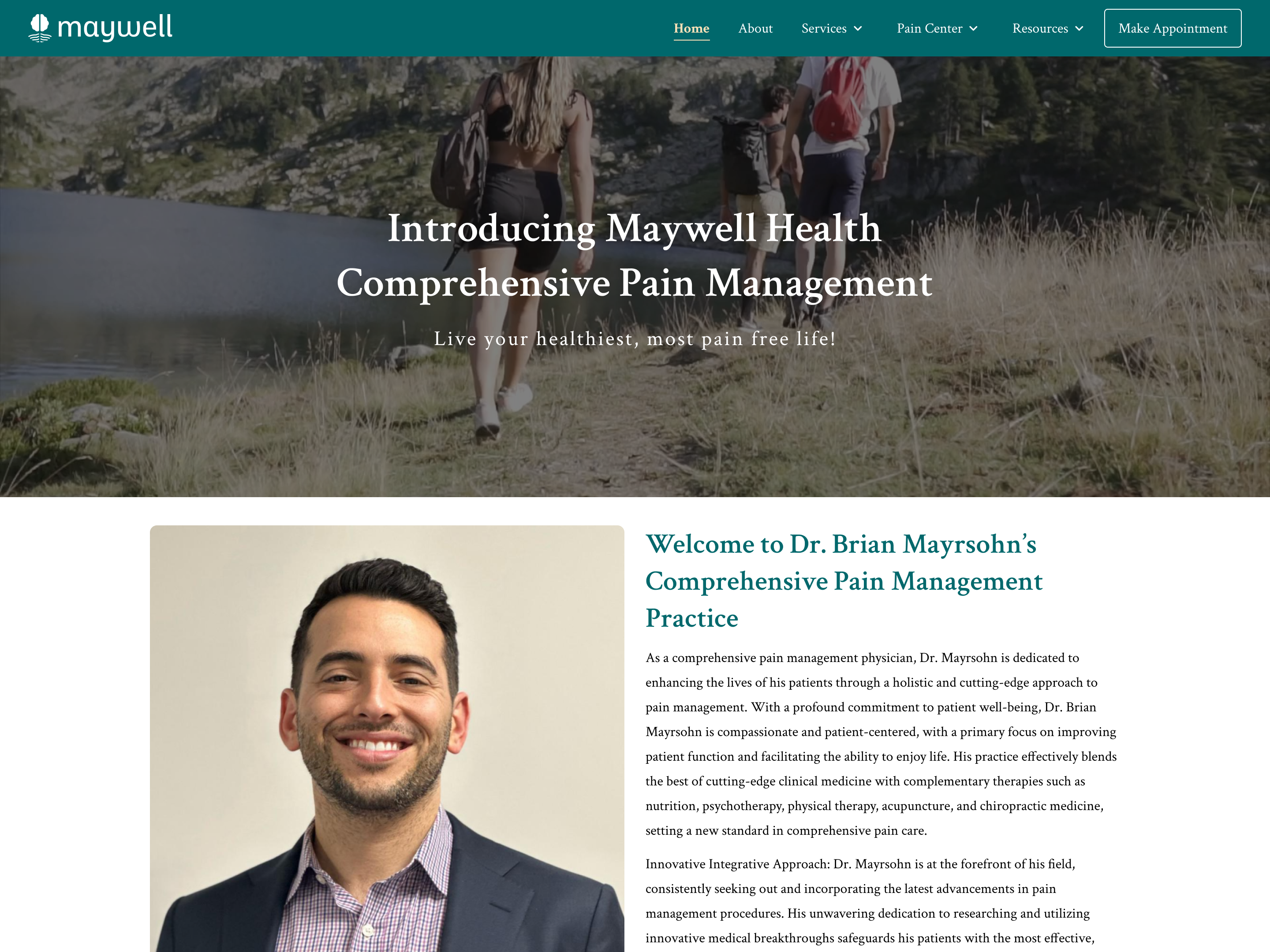 Maywell Health Home page