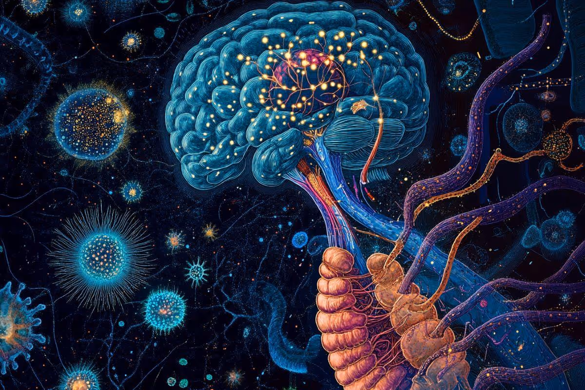 This shows a brain and a gut.