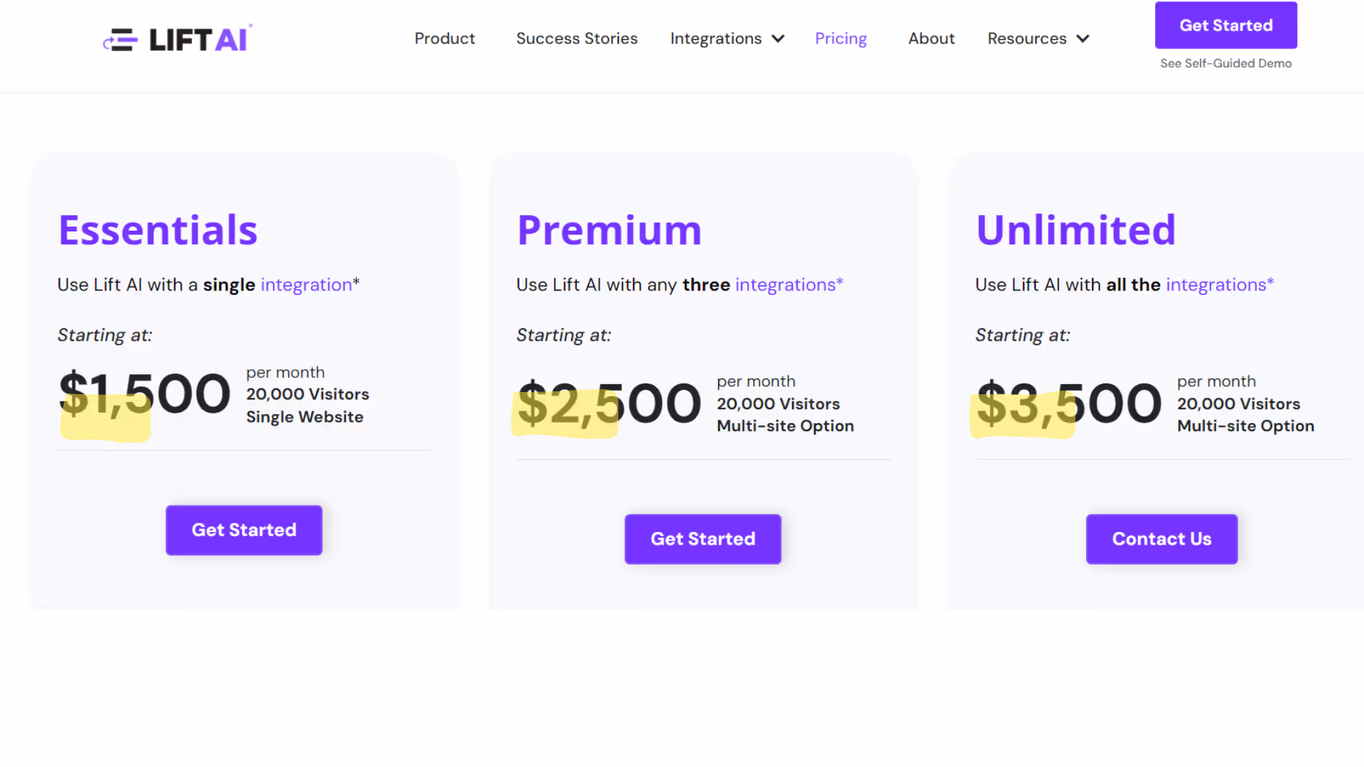 Lift AI buyer intent solution pricing
