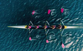Team moving through the sea
