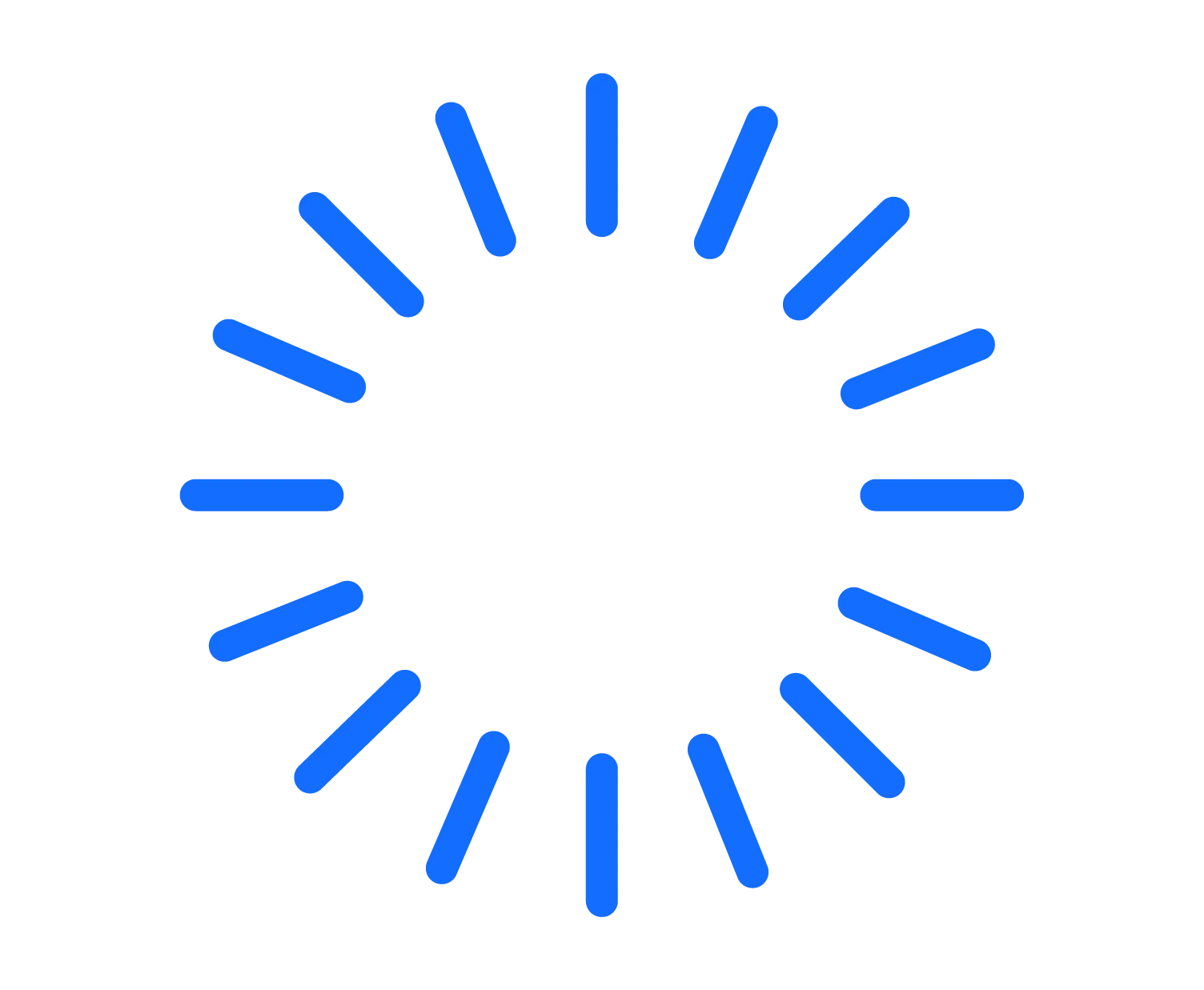 Blue circular loading spinner on black background.