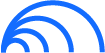 Blue Wi-Fi signal icon with four curved lines.